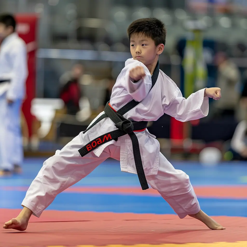 Junior Taekwondo Champion Practicing Poomsae | Image